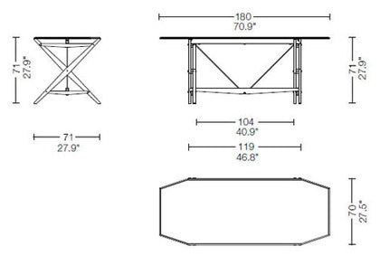 Cassina 833 Vavalletto Table sketch