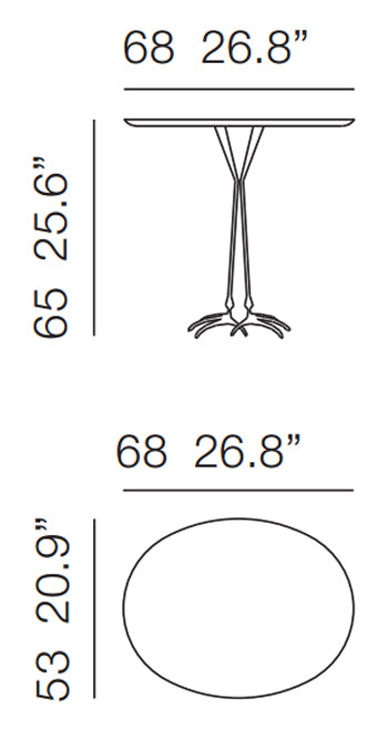 Cassina Traccia Side Table Sketch