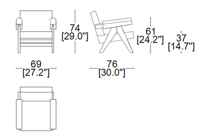 Cassina Capitol Complex Armchair Skizze