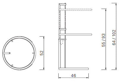 ClassiCon Adjustable E 1027 Side Table sketch