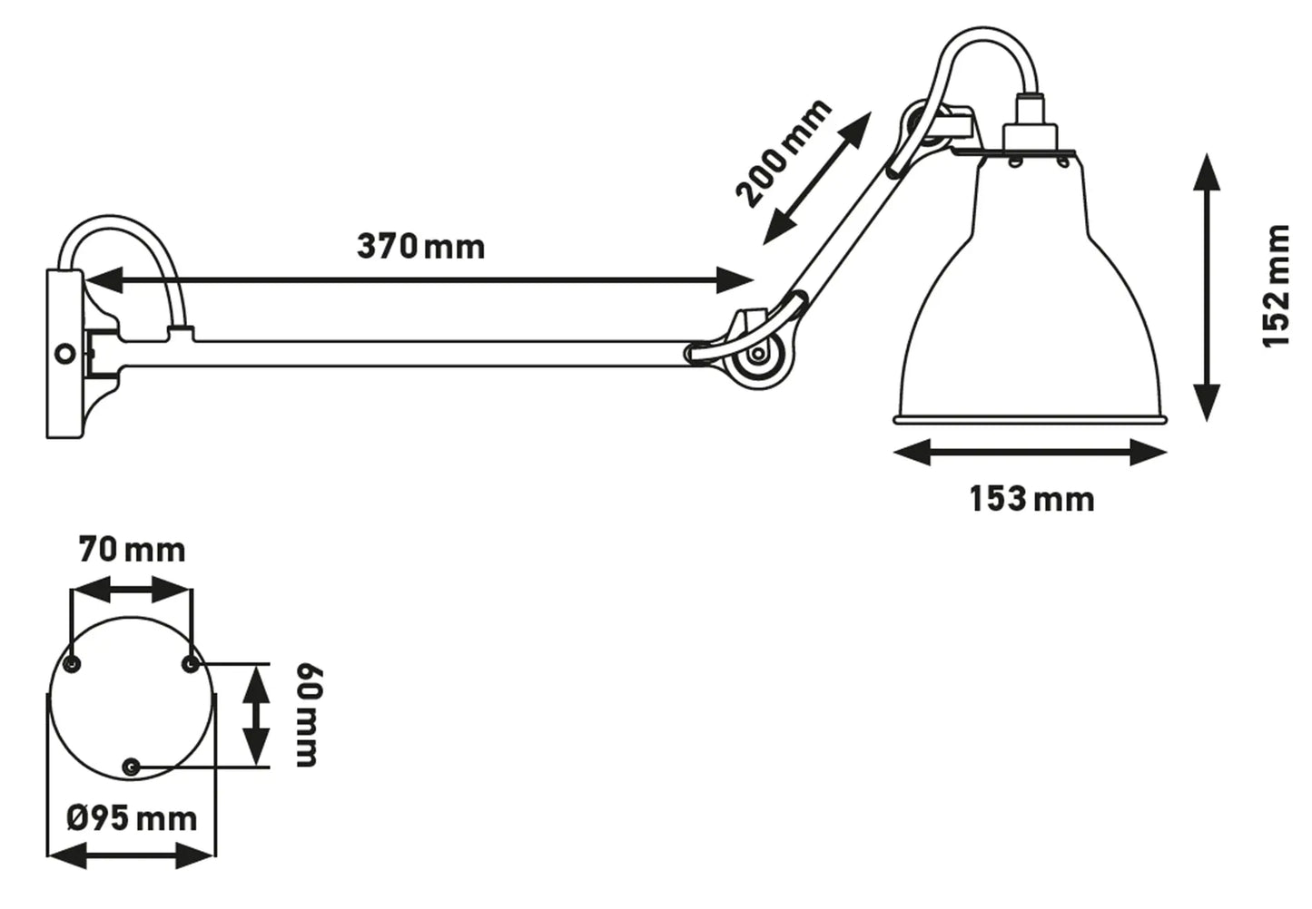 DCW Lampe Gras N°204 L40 Sketch