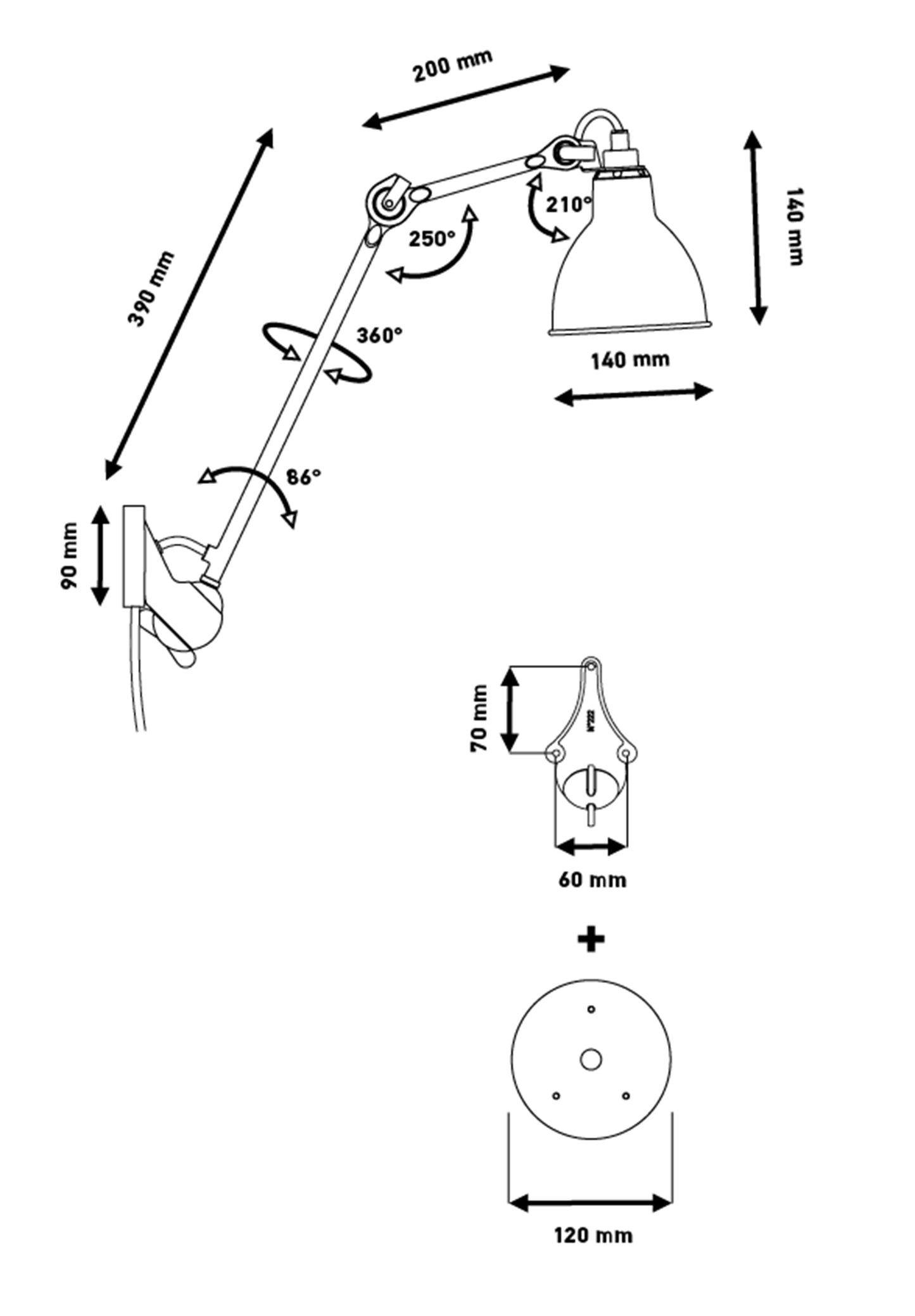 DCW Lampe Gras 222 Sketch