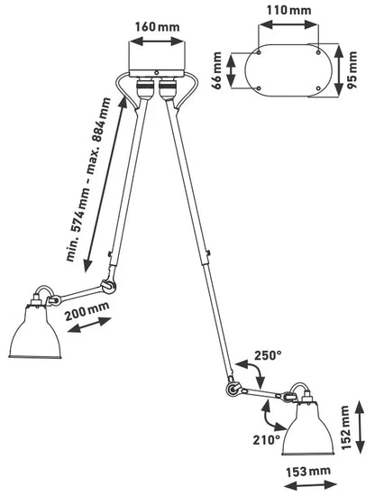 DCW Lampe Gras N°302 Double Sketch