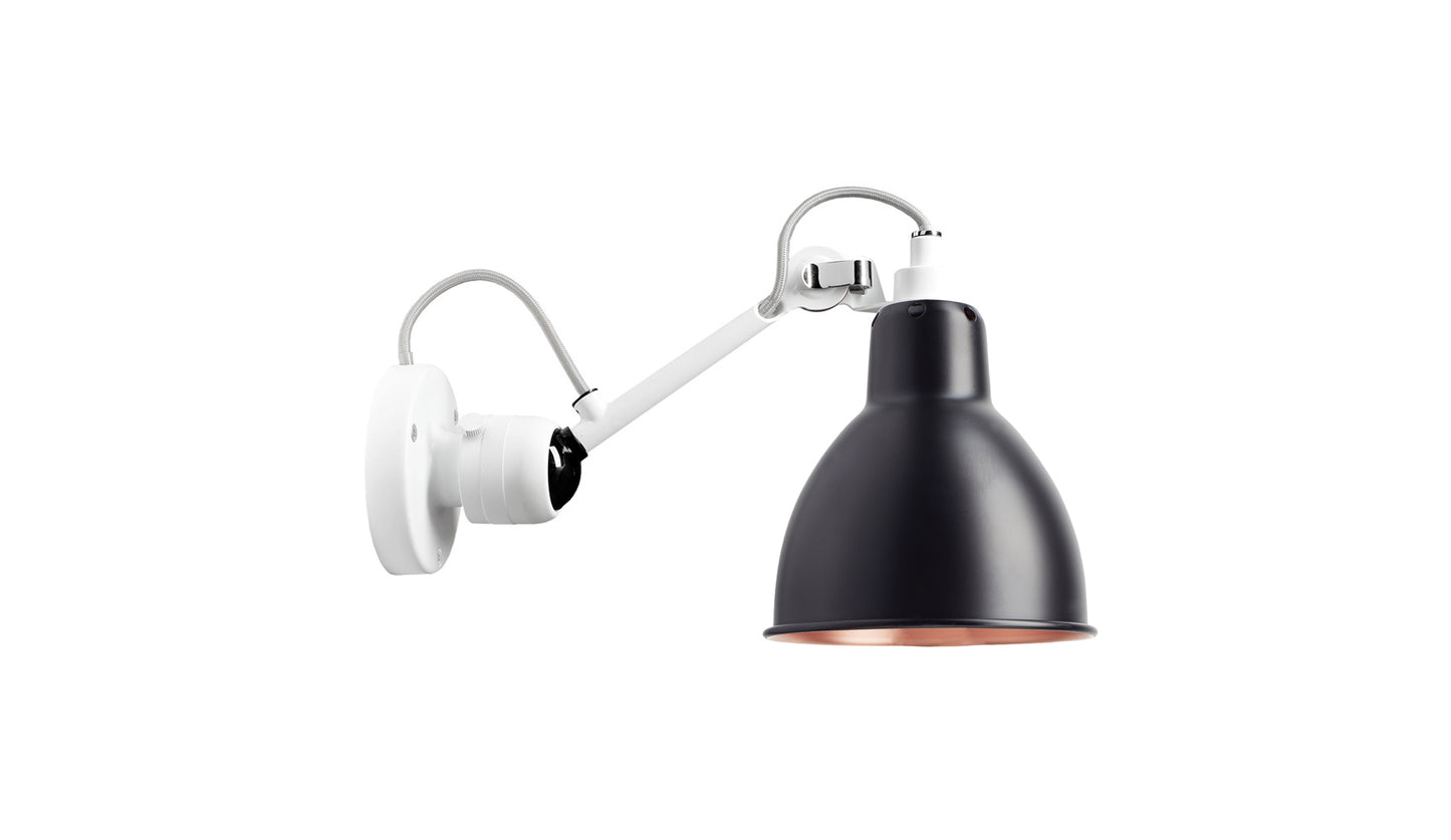 DCW Lampe Gras N°304 White Black Copper Inside