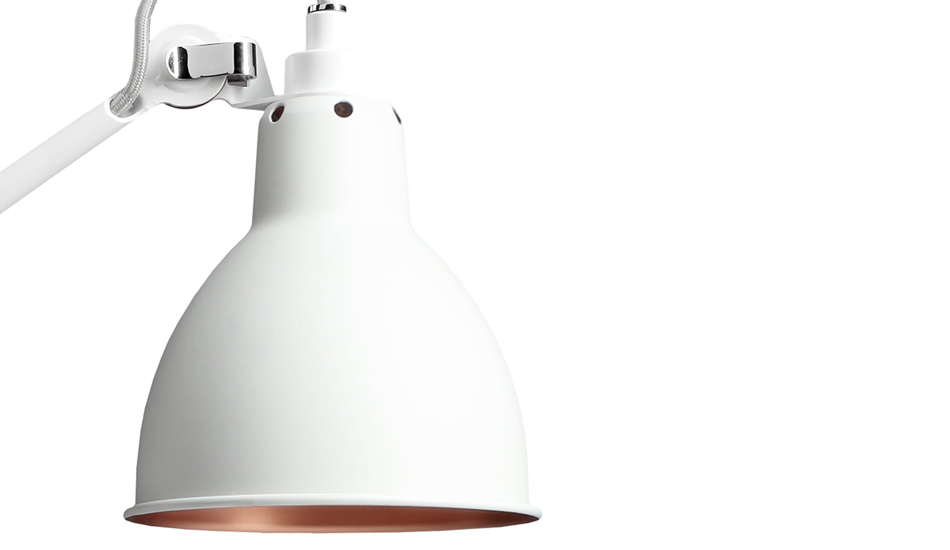 DCW Lampe Gras N°304 White Copper Inside