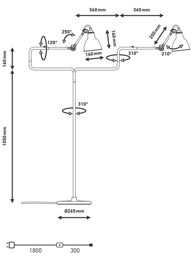 DCW - Lampe Gras N°411 sketch