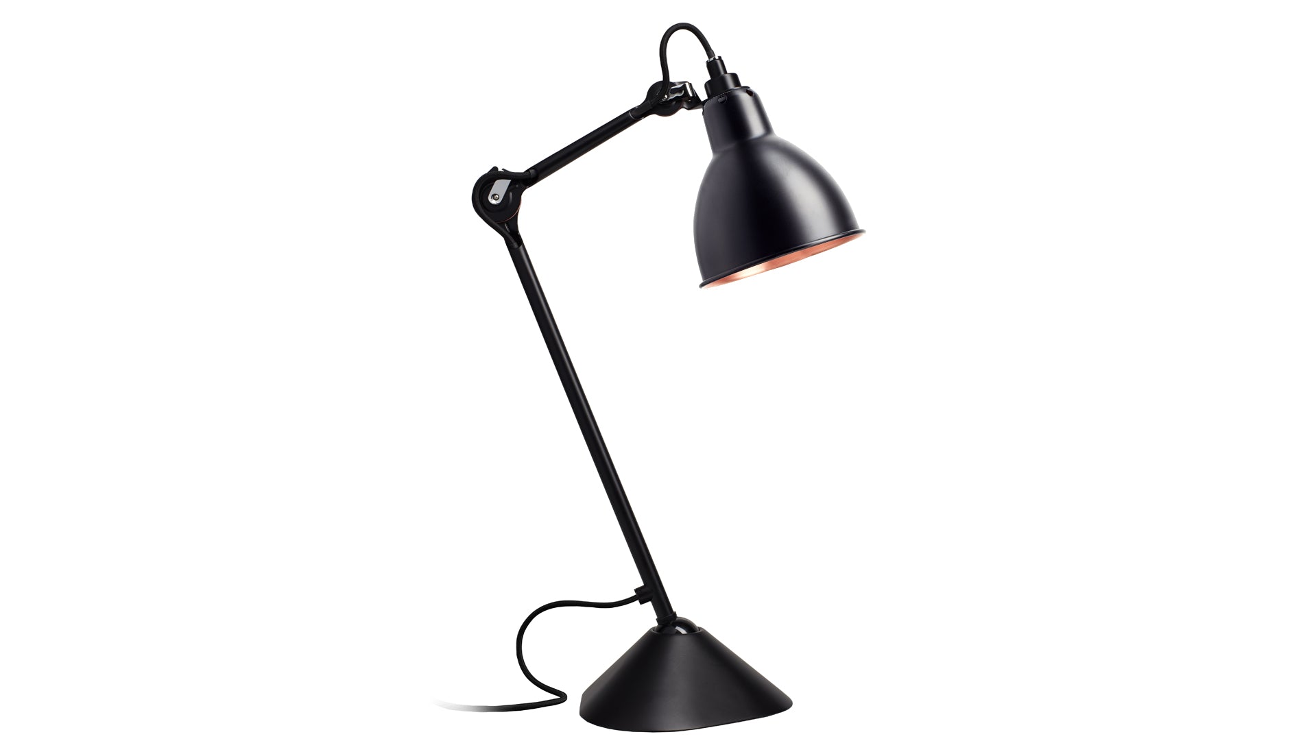 DCW Lampe Gras N°205 Black - Black - Copper Inside