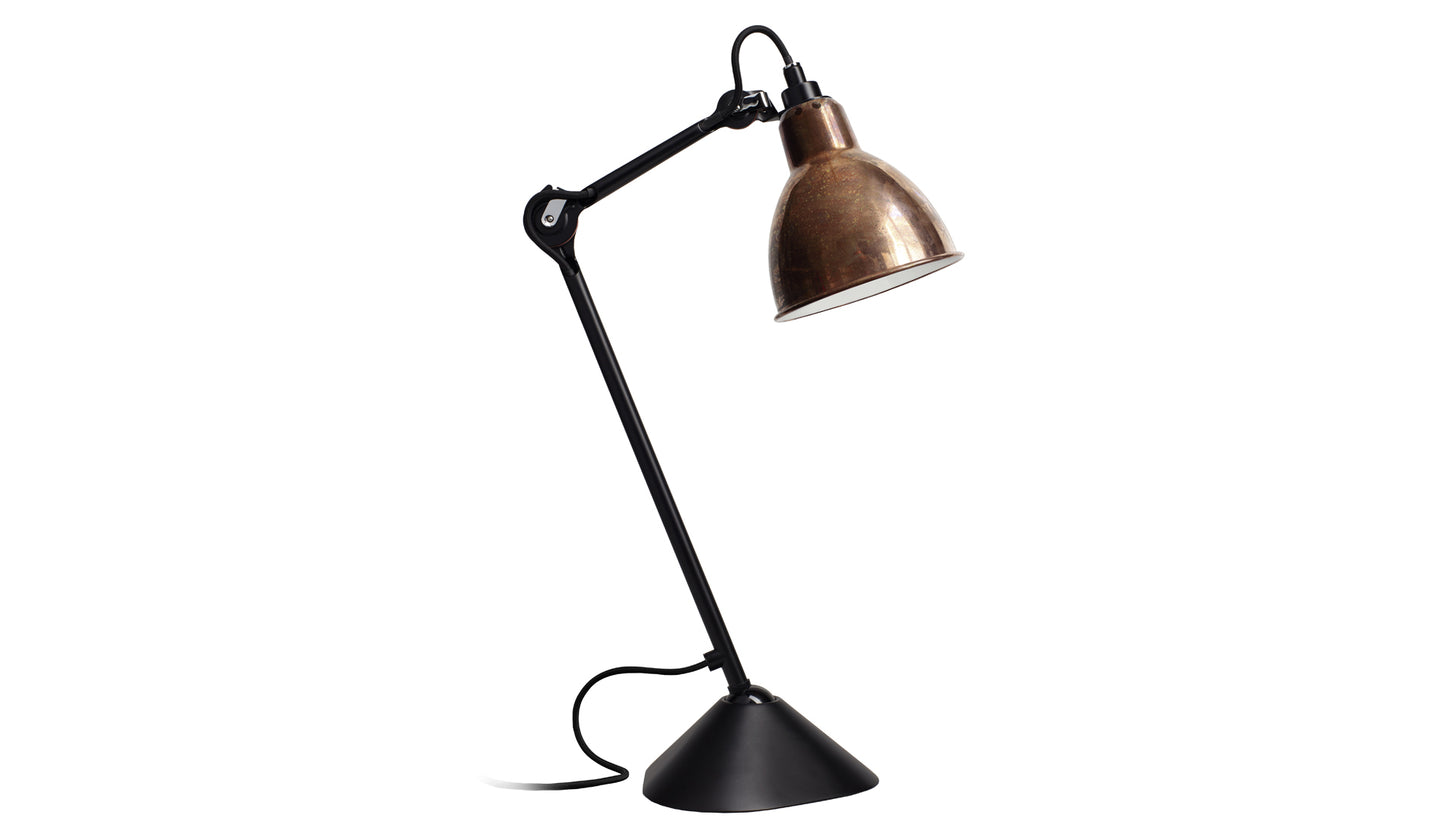 DCW Lampe Gras N°205 Black - Copper Raw - White Inside