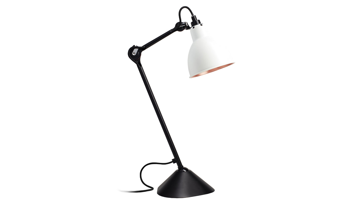 DCW Lampe Gras N°205 Black - White - Copper Inside