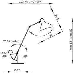 DCW Mantis BS3 table lamp sketch