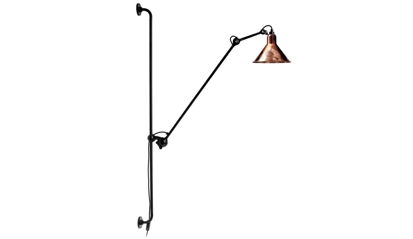 dcw lampe gras n°214 black raw copper conic