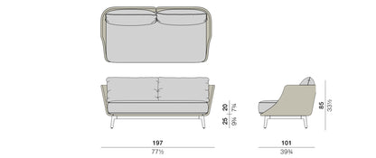 Dedon Mbarq 3er Sofa Skizze