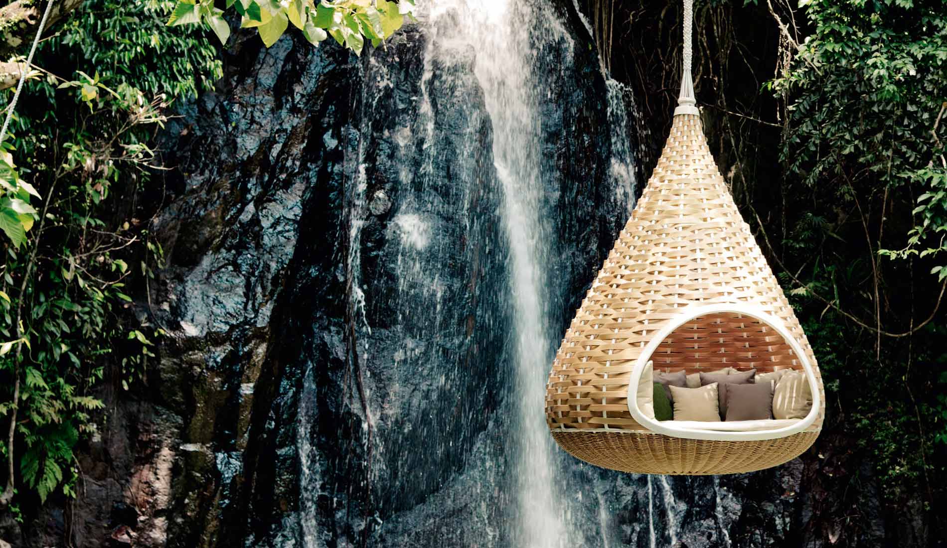 Dedon Nestrest hanging lounger in nature