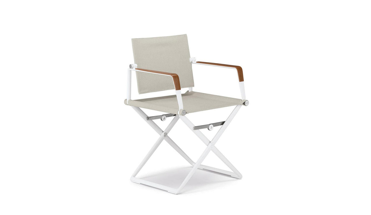 Dedon SeaX Armchair Foldable | White frame with teak