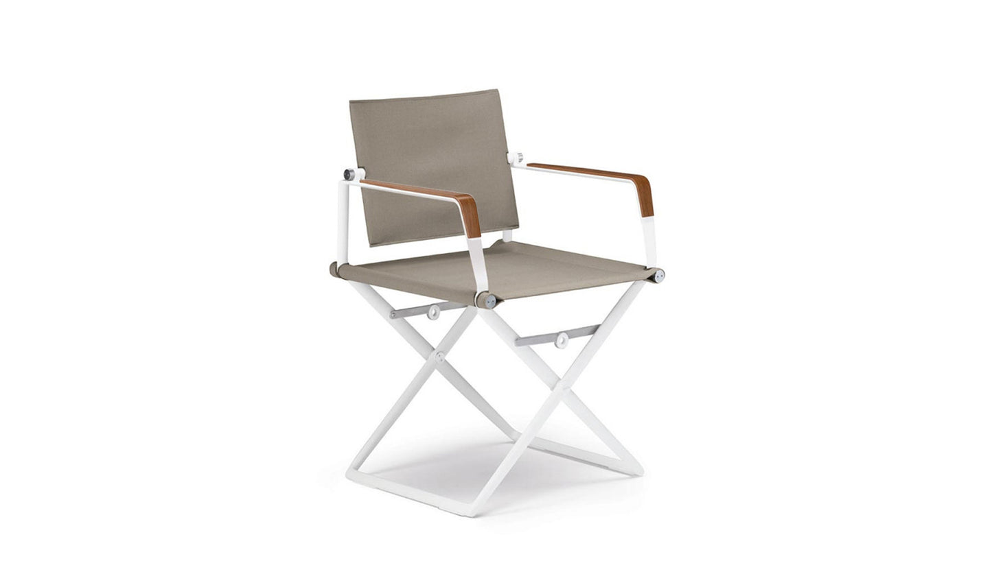 Dedon SeaX Armchair Foldable | White frame with teak