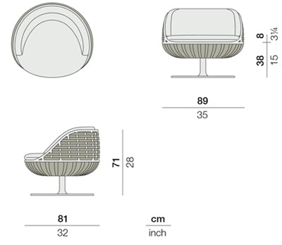 Dedon Swingrest Lounge Chair Dimensions