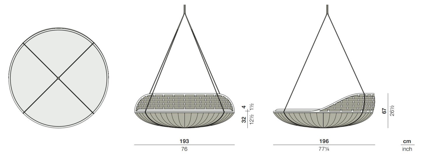 Dedon Swingrest Hanging Lounger Sketch