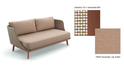 dedon mbarq-3-er sofa chestnut terracotta-twist-terracotta ohne husse