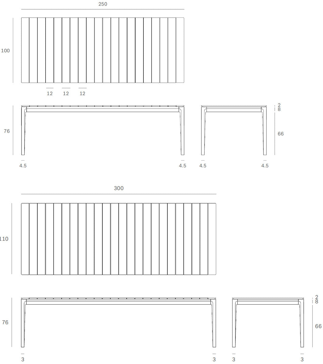 ethnicraft teak Bok outdoor dining table sketch