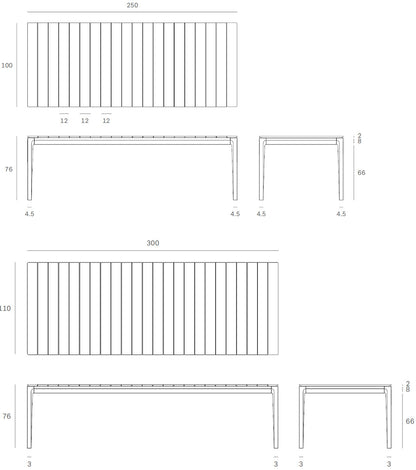 ethnicraft teak Bok outdoor dining table sketch