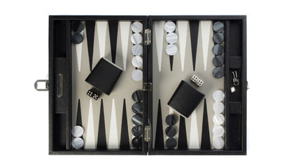 Hector Saxe Basile Buffalo Leder Backgammon Spiel | Medium | Black - 1