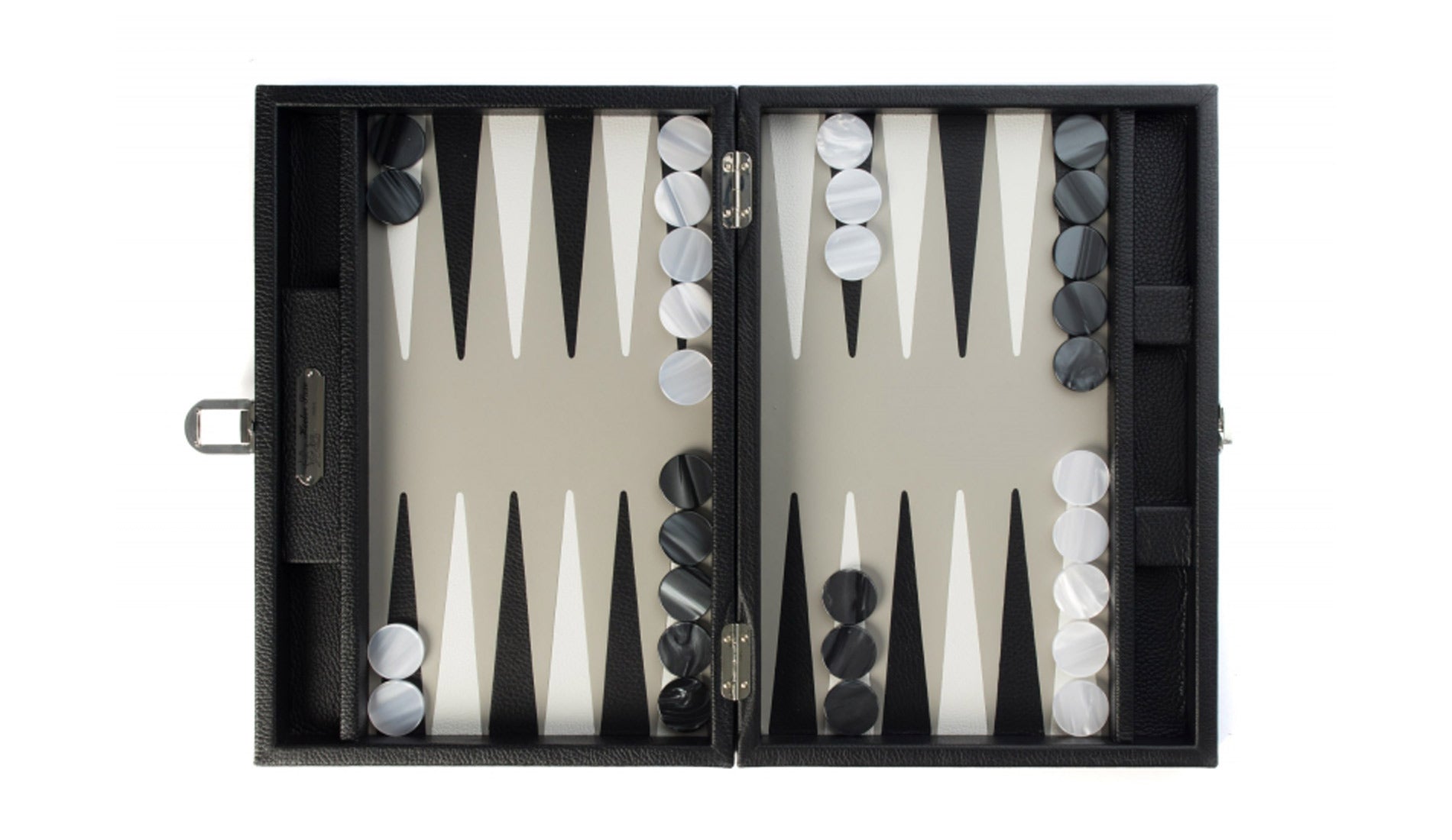 Hector Saxe Basile Buffalo Leder Backgammon Spiel | Medium | Black - 2