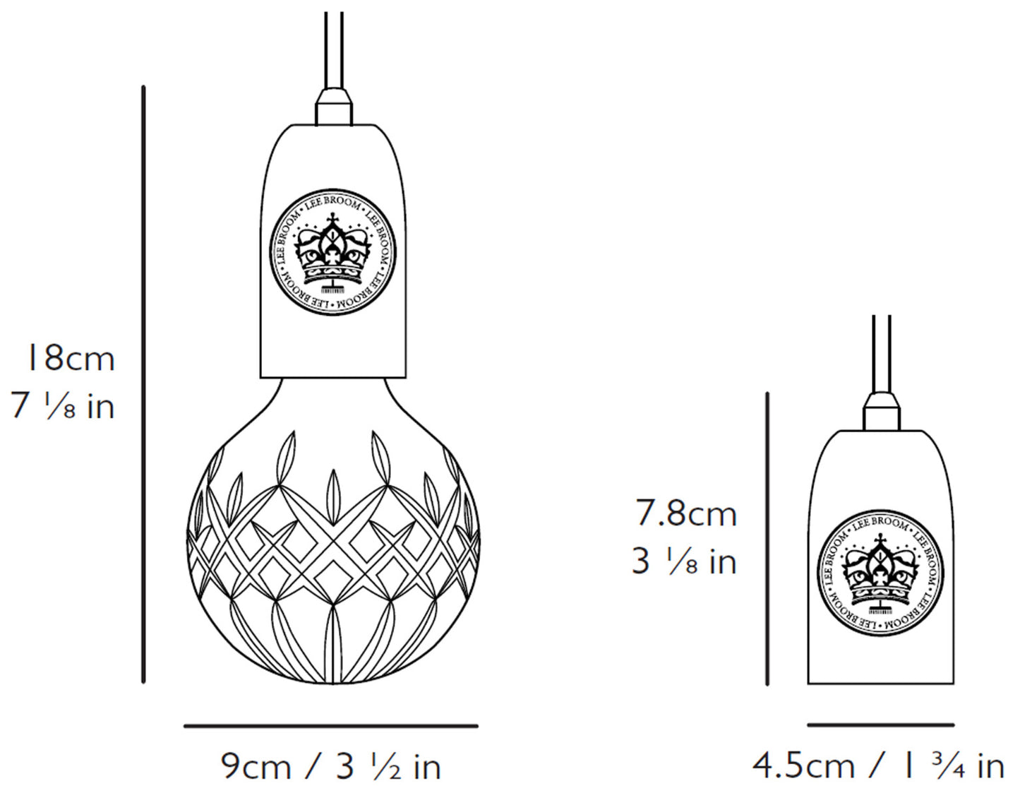 lee broom crystal bulb pendant sketch