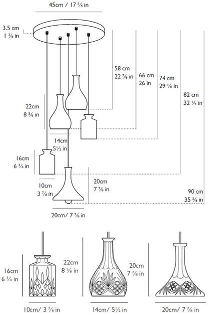 Lee Broom Decanterlight classic set 5 sketch