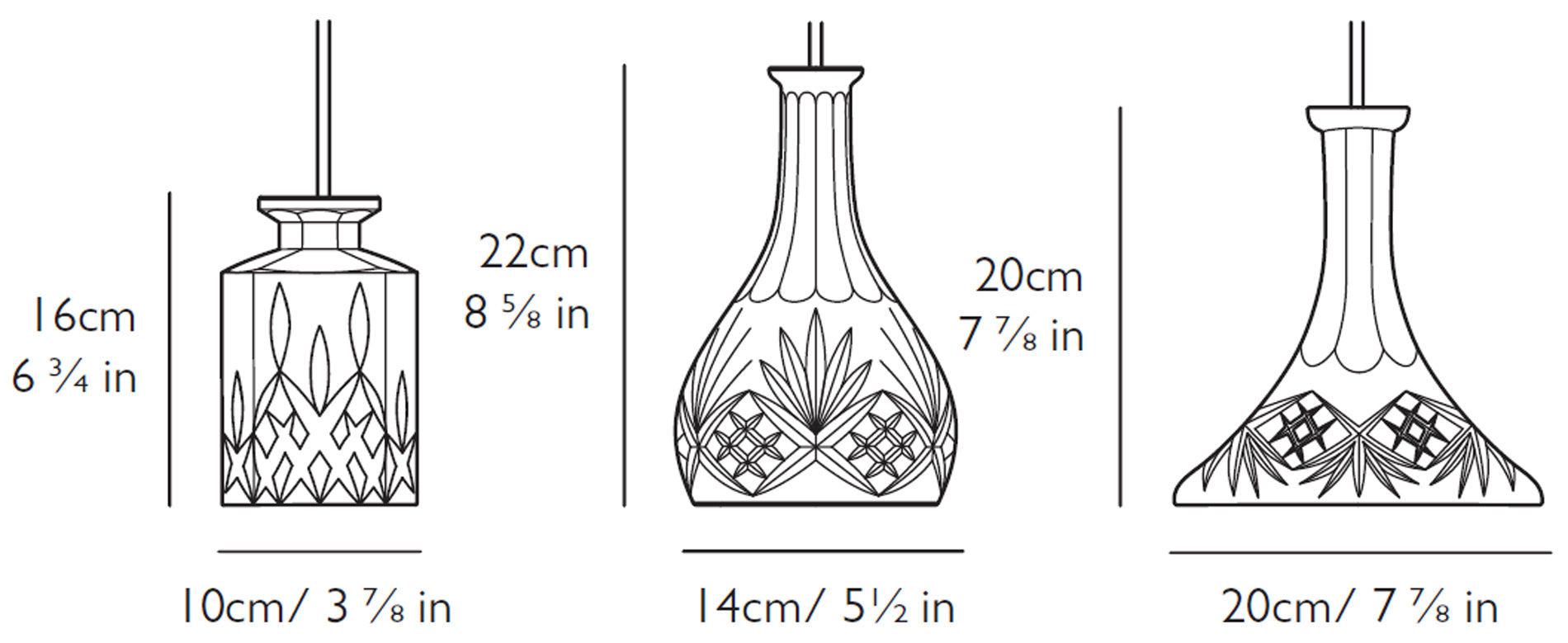 Lee Broom tulip Decanterlight classic sketch