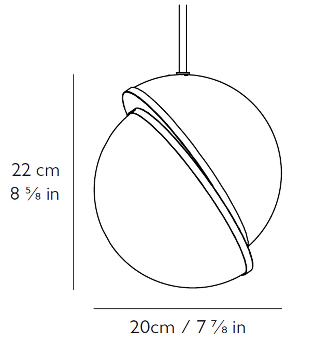 Lee Broom Mini Crescent Pendant sketch