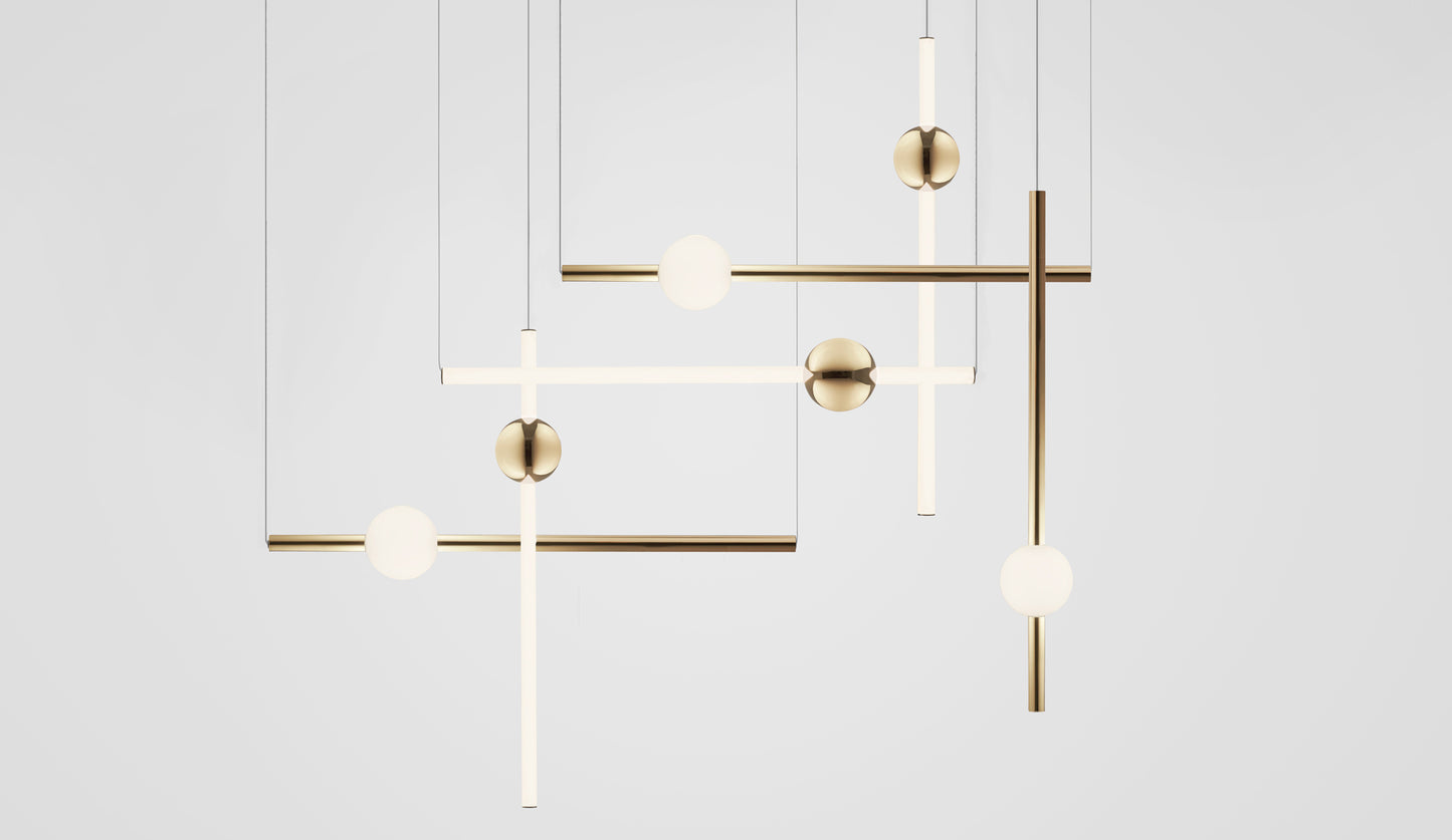 lee broom orion tube light gold group