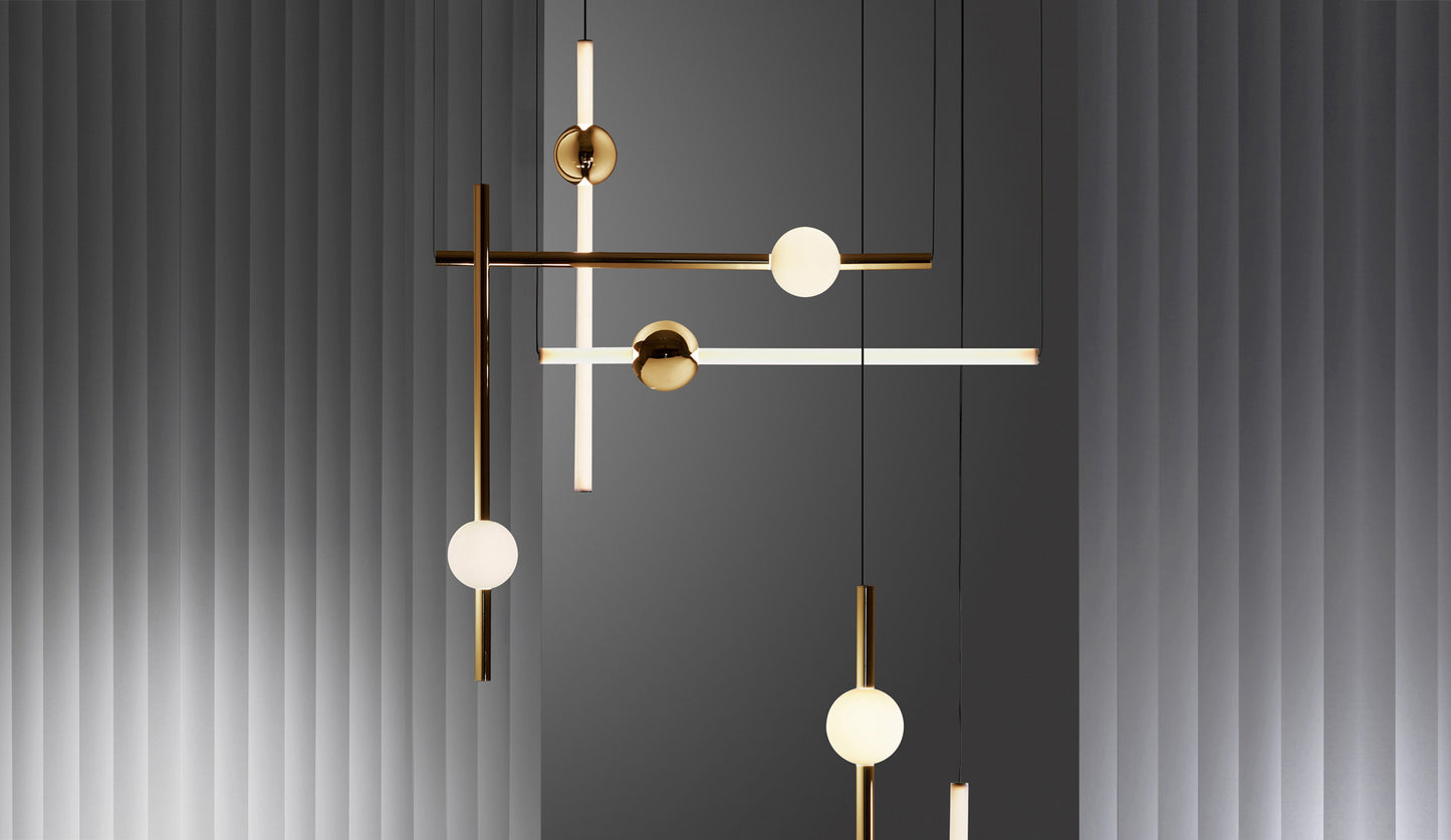 lee broom orion tube light gold group