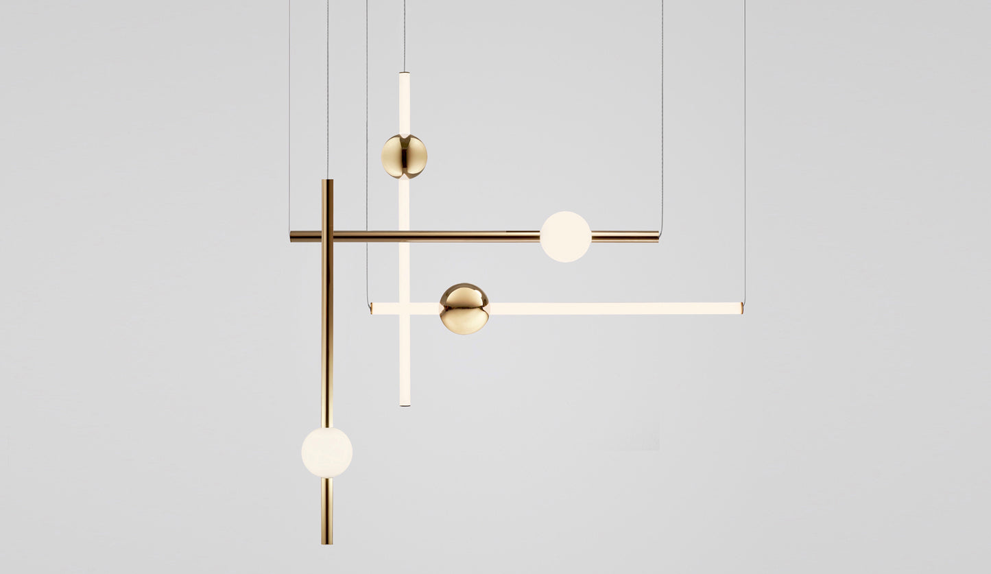 lee broom orion tube light gold group