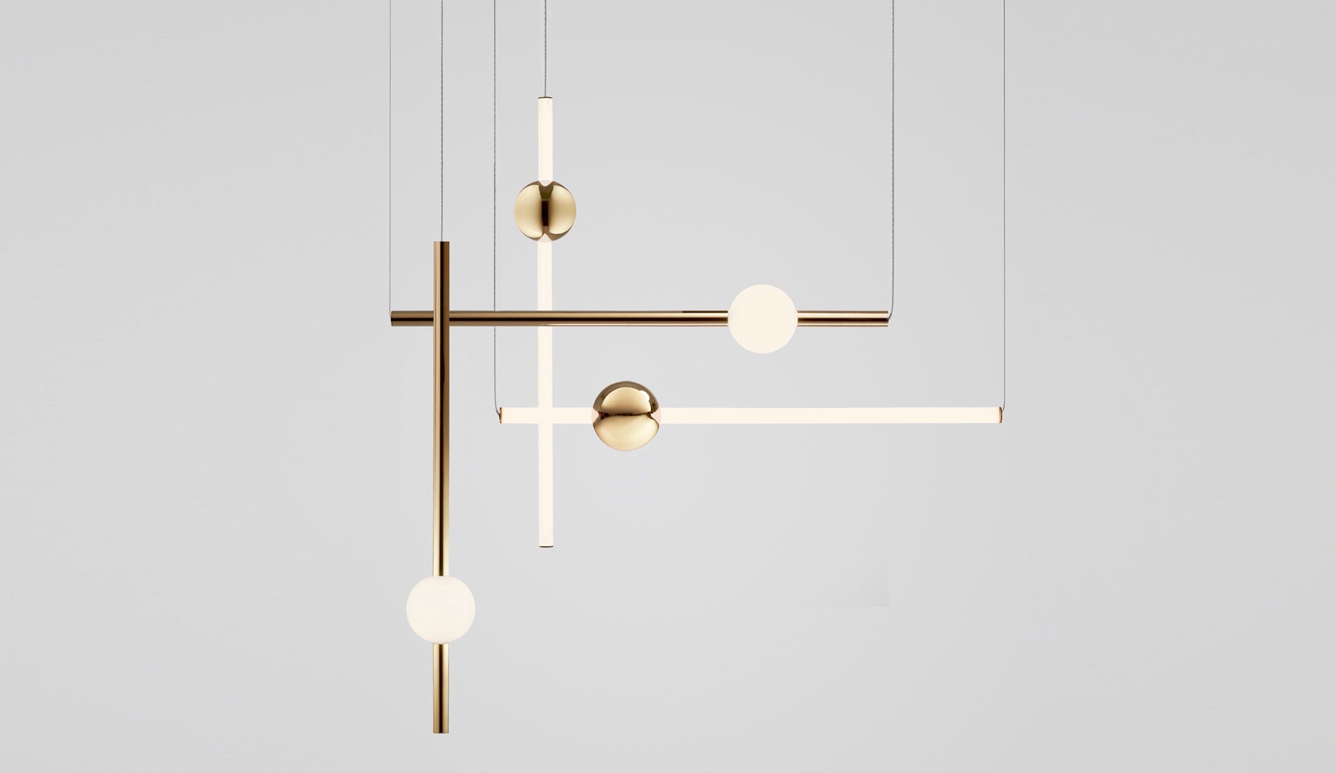 lee broom orion tube light gold group