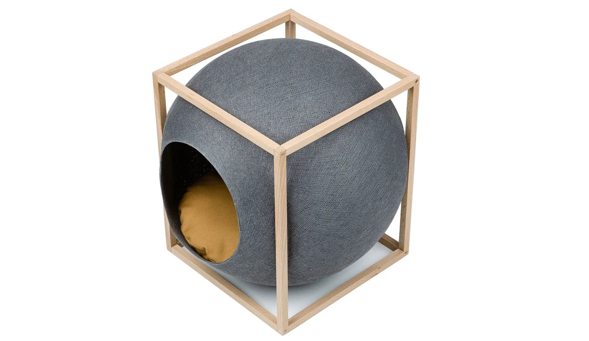 meyou the cube dark grey wood camel