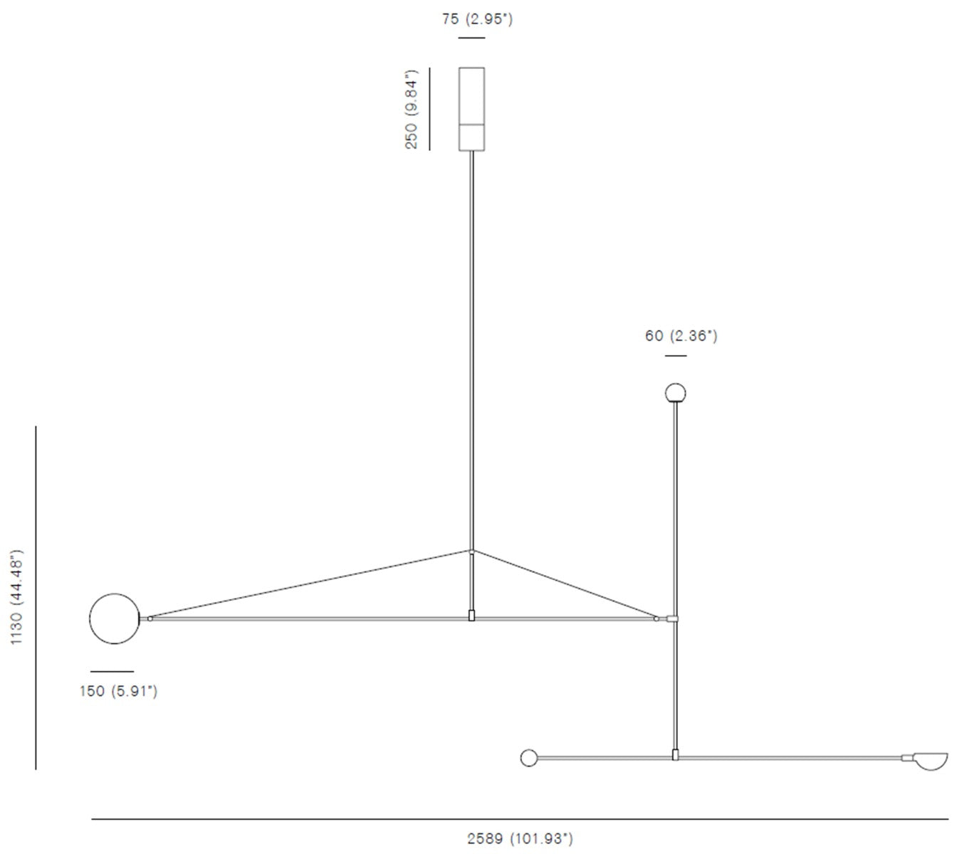 michael anastassiades mobile chandelier 1 sketch