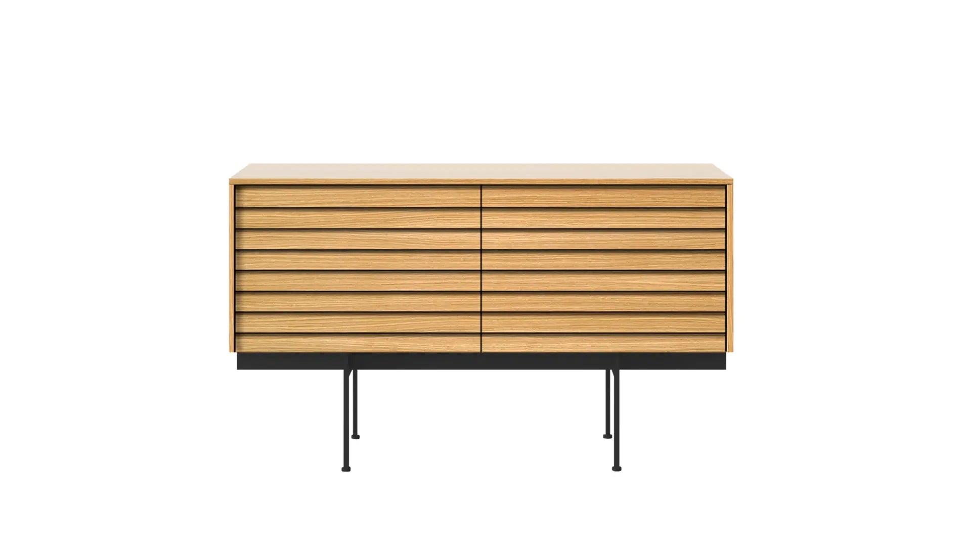 Punt Sussex SSX212 Sideboard mit Schubladen Eiche supermatt, schwarz