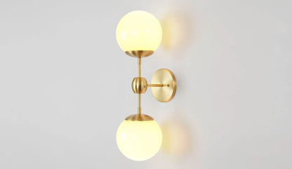 Roll & Hill Modo Sconce 2-Globes Wall brushed brass cream