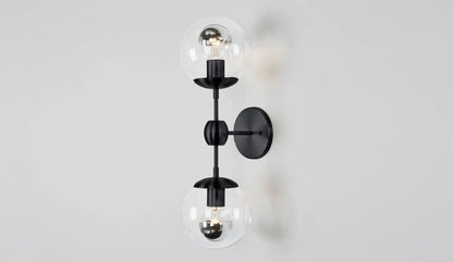 Roll & Hill Modo Sconce 2-Globes Wall black clear