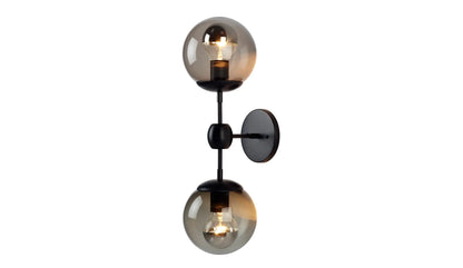 Roll & Hill Modo Sconce 2-Globes Wall black smoke