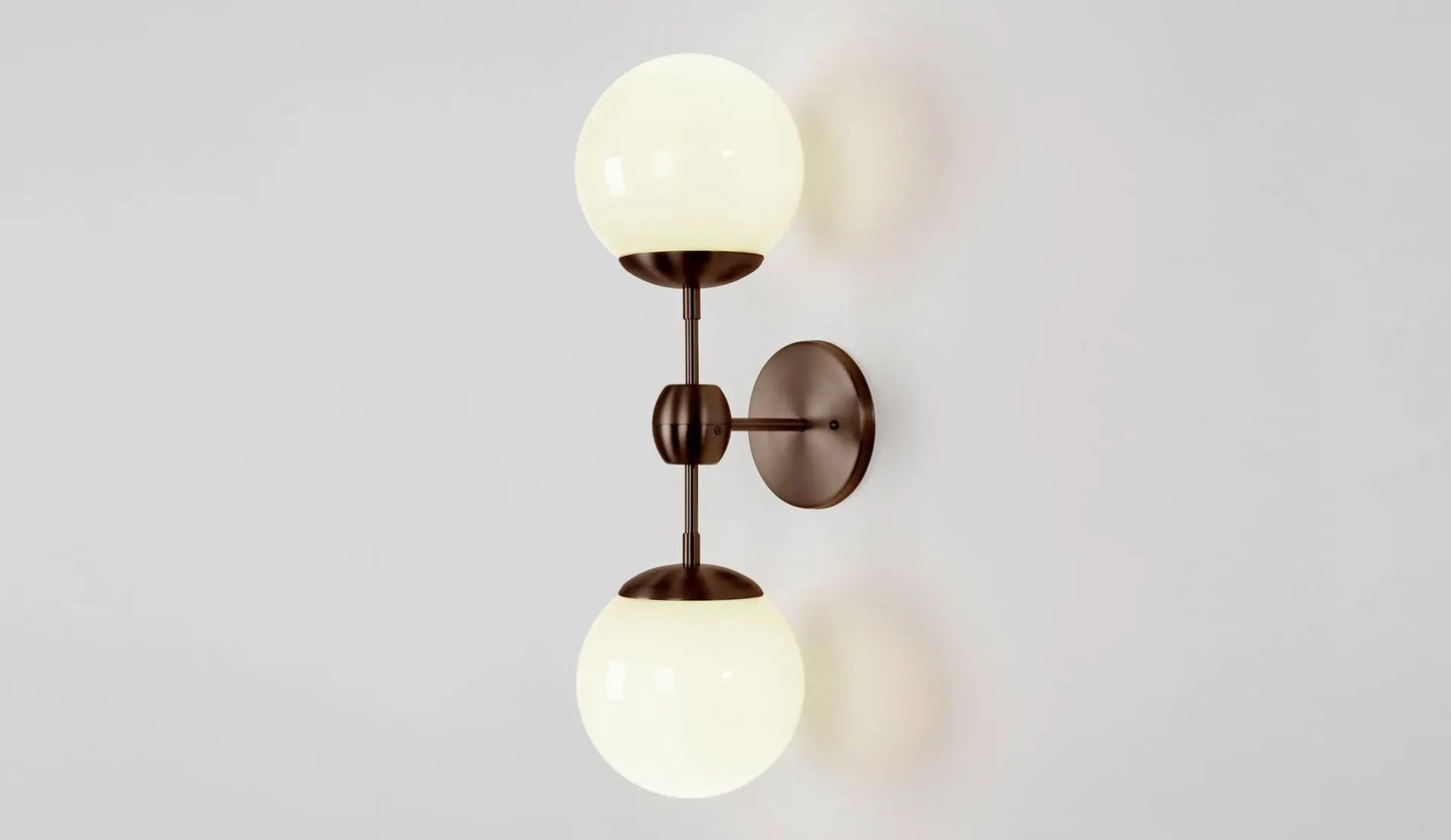 Roll & Hill Modo Sconce 2-Globes Wall bronze cream