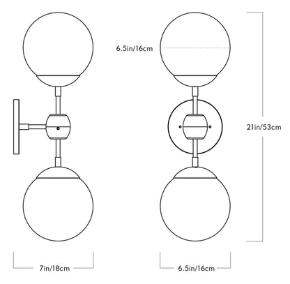 Roll & Hill Modo Sconce 2 Globes Sketch