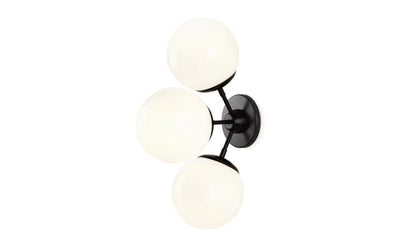 Roll & Hill Modo Sconce 3 Globes black cream