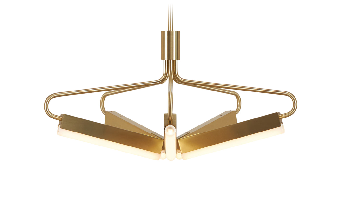 Rubn Angel 5 300 wide chandelier brass