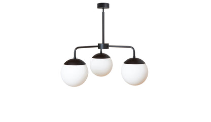 Rubn Lord 3 Chandelier | Black + Opal