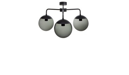 Rubn Lord 3 Chandelier | Black + Smoke Grey