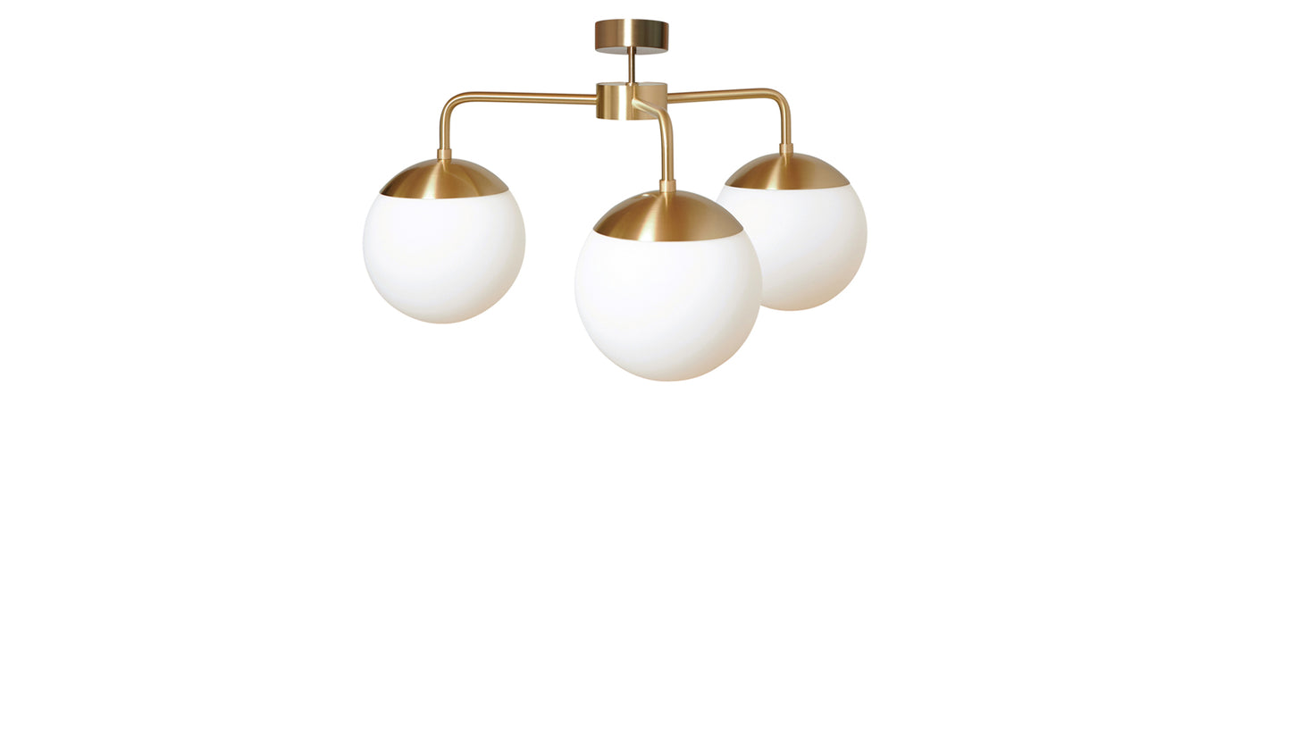 Rubn Lord 3 chandelier brass opal short