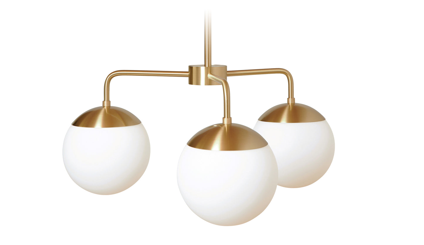 Rubn Lord 3 chandelier brass opal