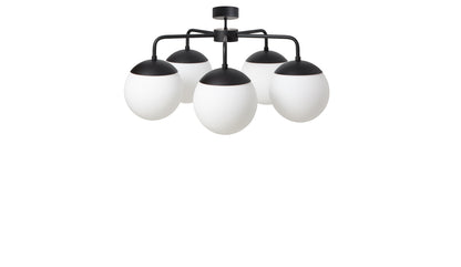 Rubn Lord 5 Chandelier | Black + Opal