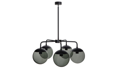 Rubn Lord 5 Chandelier | Black + Smoke Grey